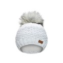 Czapka zimowa damska ocieplana z dzianiny z pomponem - TIEVA
