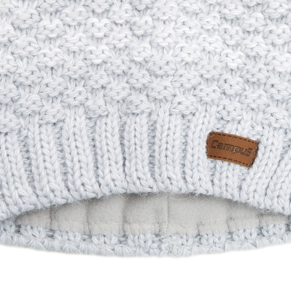 Czapka zimowa damska ocieplana z dzianiny z pomponem - TIEVA