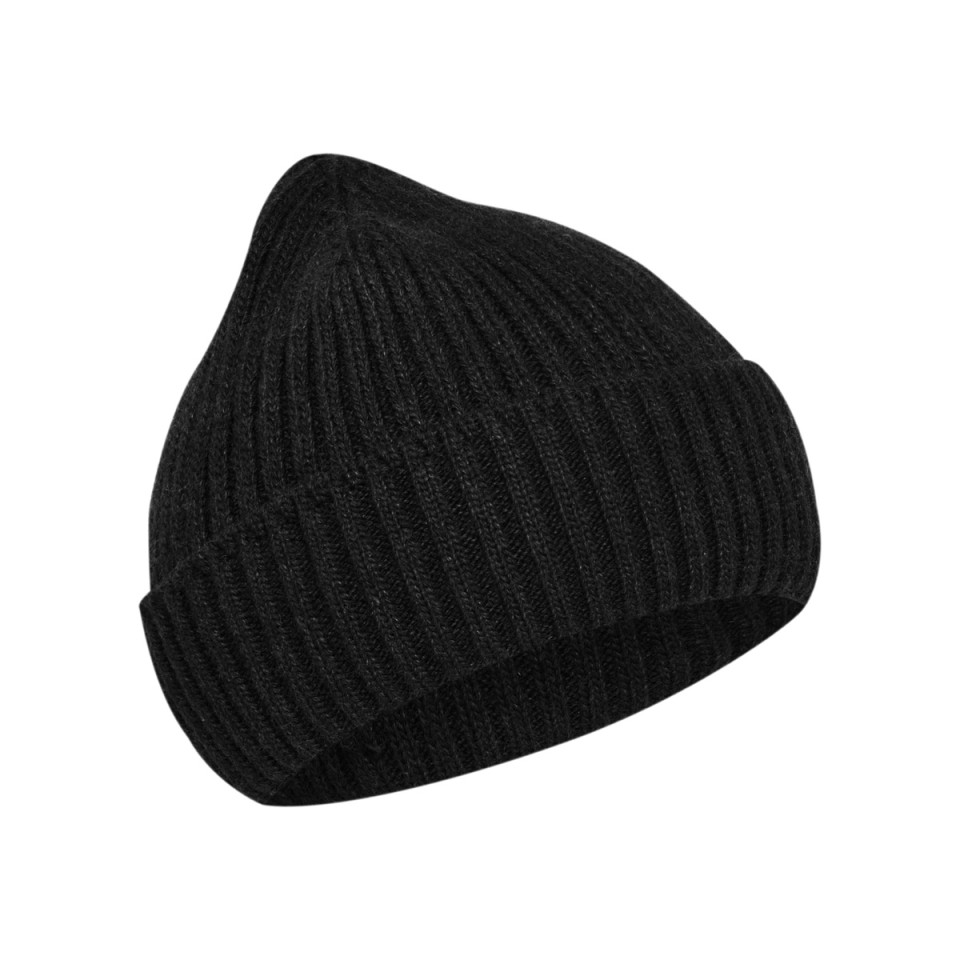 Czapka zimowa męska z wywinięciem z dzianiny - TERLAGO CAMPUS